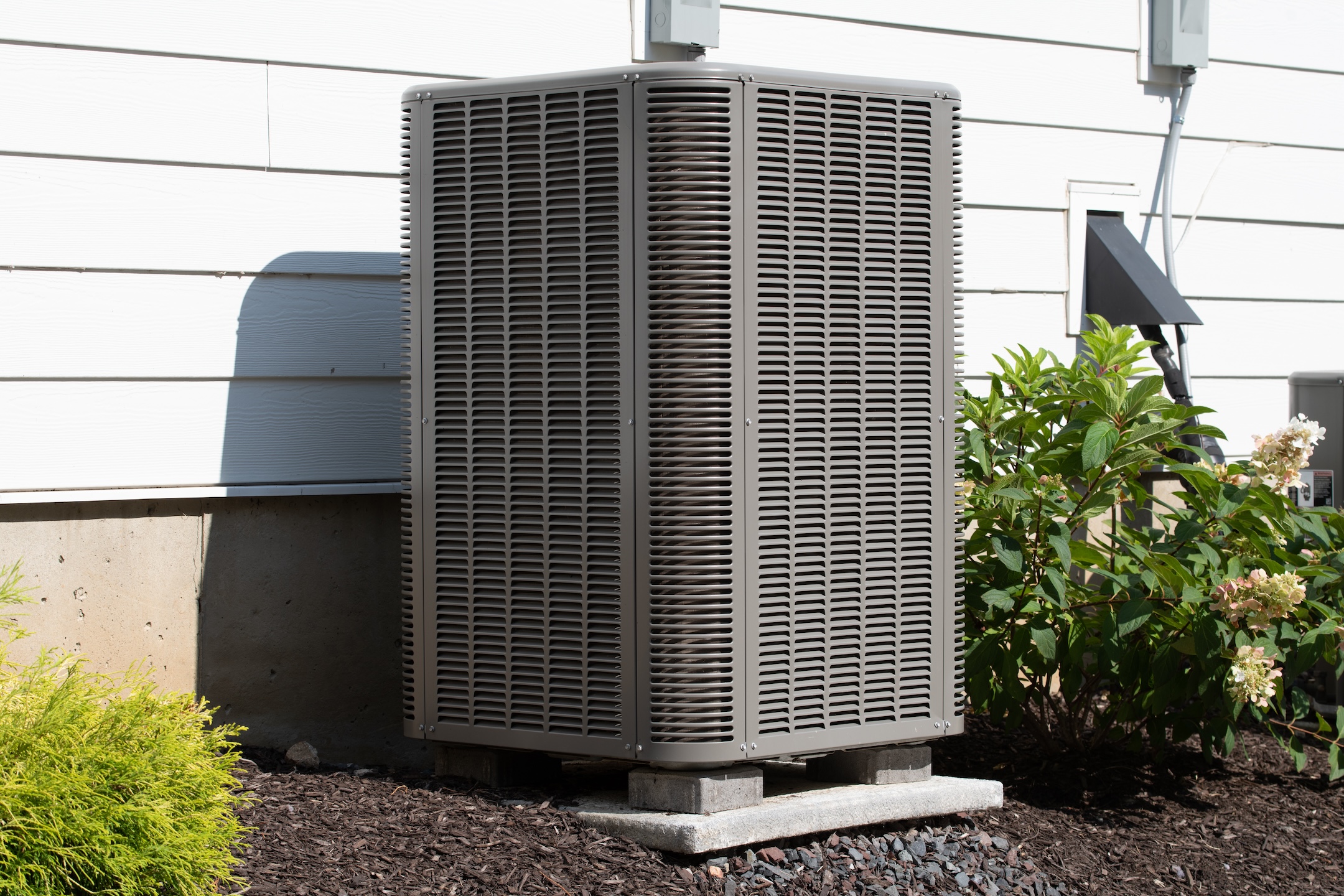 air conditioner near the new house cold fan install supply outdoor electric climate